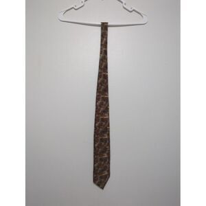 Siena Collezione Mens Silk Tie Brown Tan Geometric Abstract Made in USA Classic